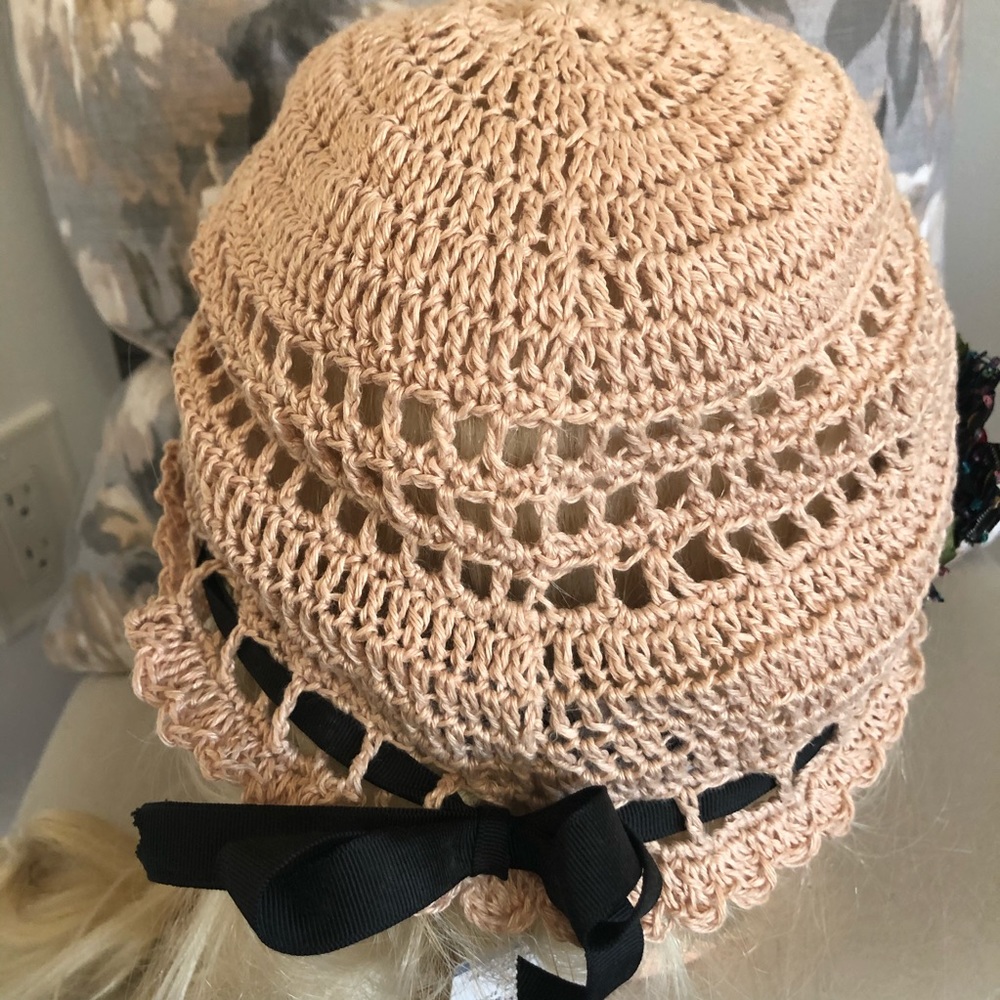 Unique handmade Boho hat FIRM 🌟ONE OF A KIND Crochet linen Boho hat - Picture 3 of 8